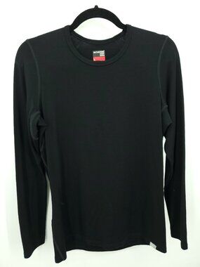 Naturwool Eizniz 100% Superfine Merino Wool Long Sleeve Top L Black